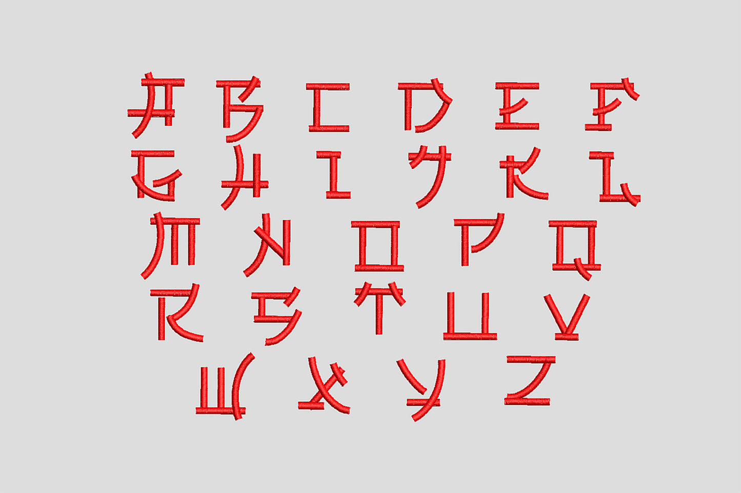 Japanese Style Machine Embroidery Font – Alphabet A-Z
