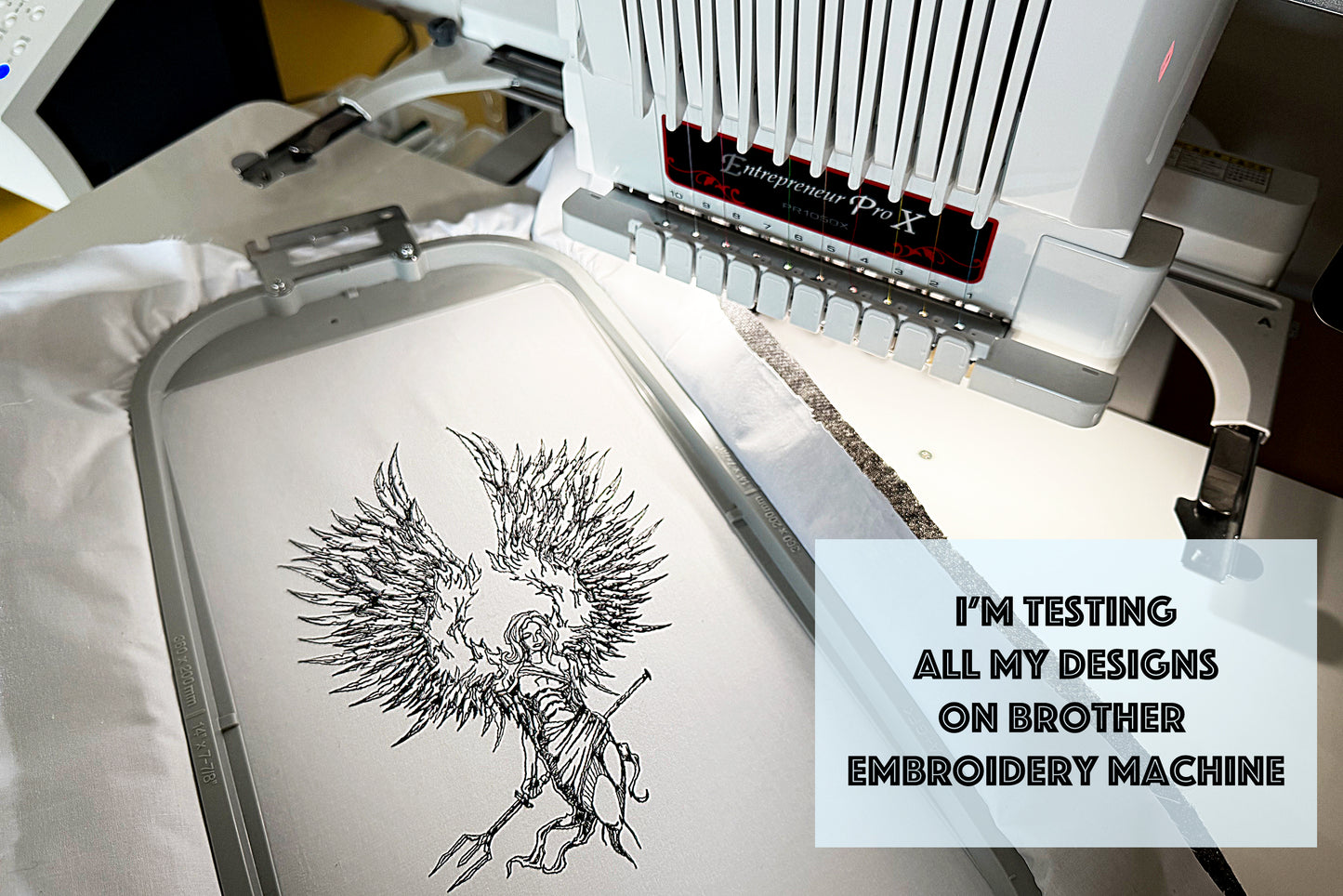 Warrior Girl Machine embroidery