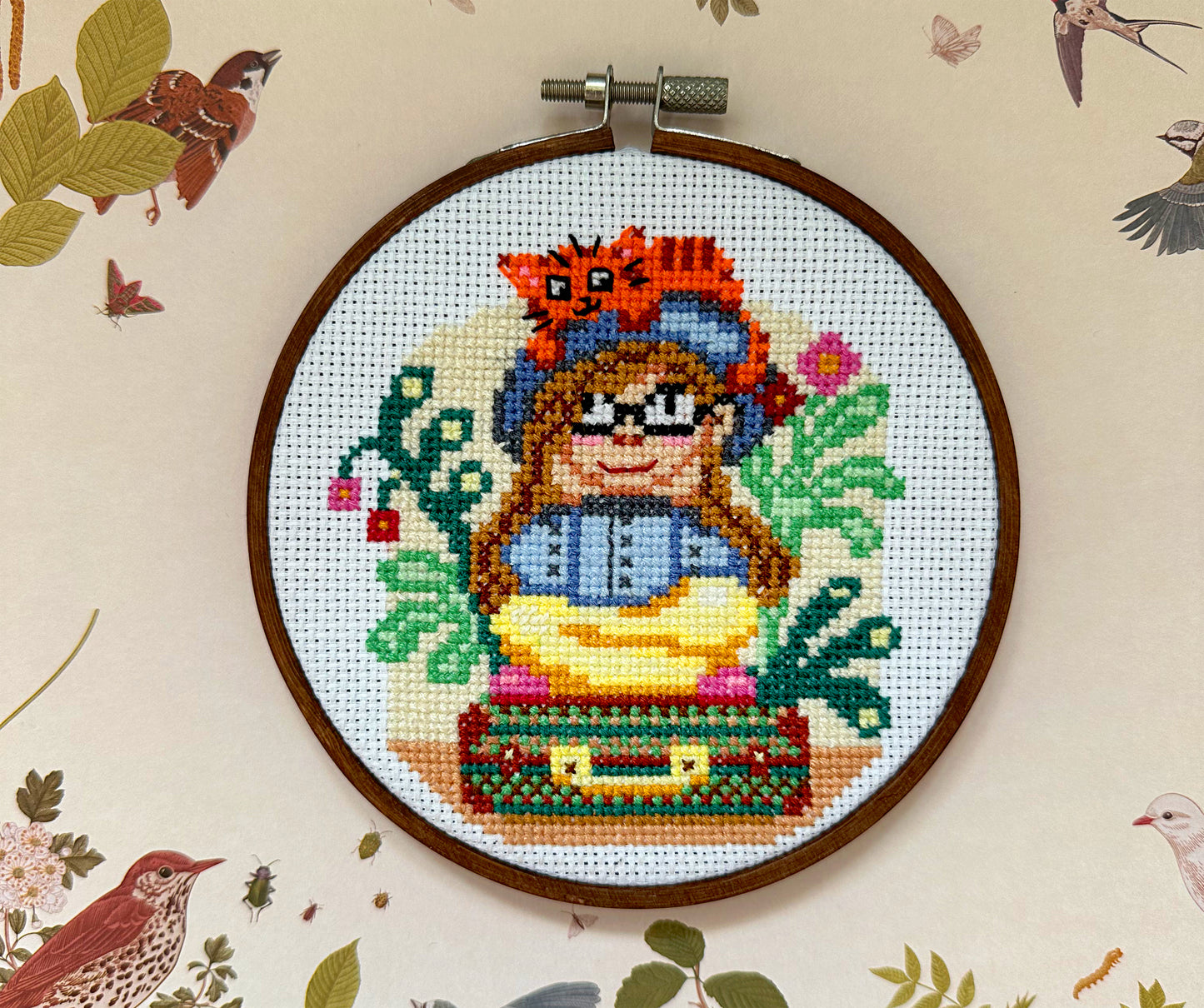 Traveller girl PDF cross stitch pattern