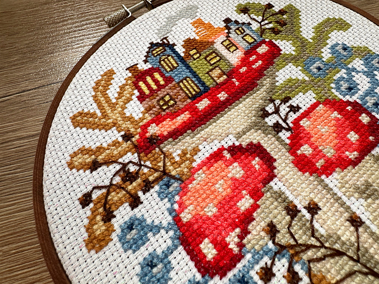 Mushroom city PDF cross stitch pattern