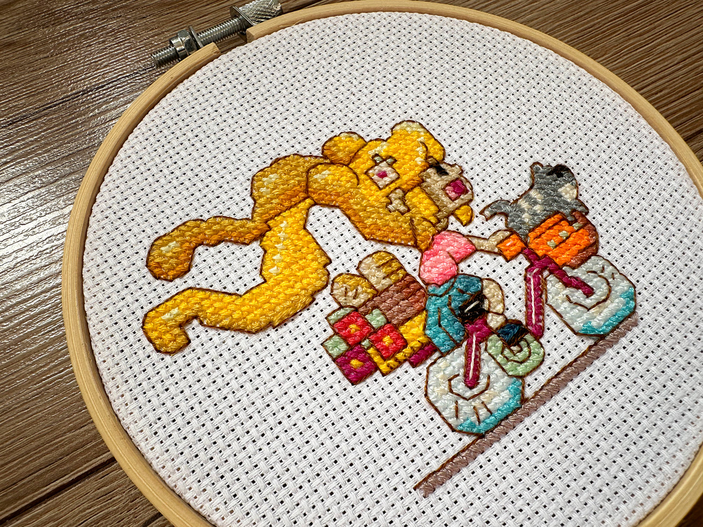 Girl on bike cross stitch PDF pattern