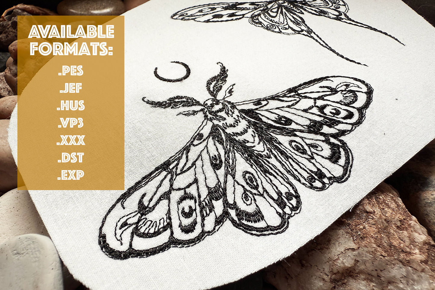 Two butterflies machine embroidery bundle