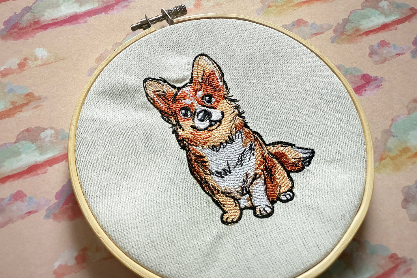 Corgi Machine Embroidery Design