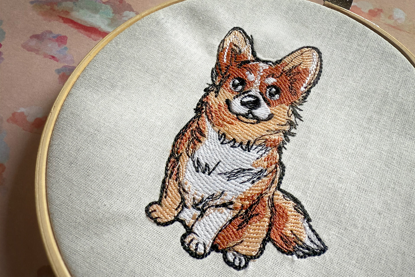 Corgi Machine Embroidery Design