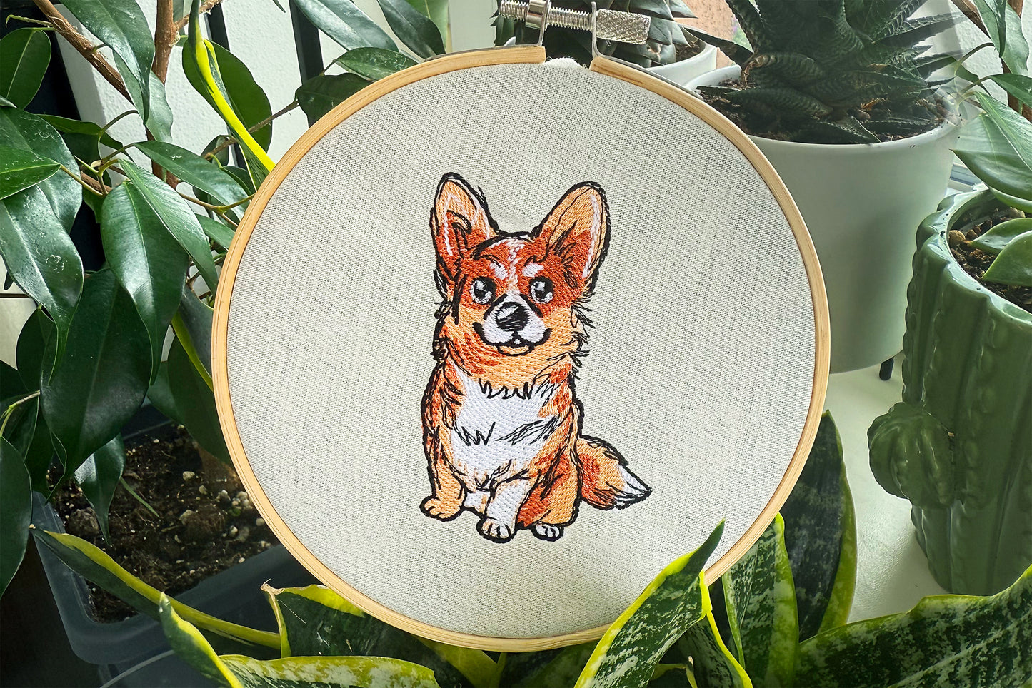 Corgi Machine Embroidery Design
