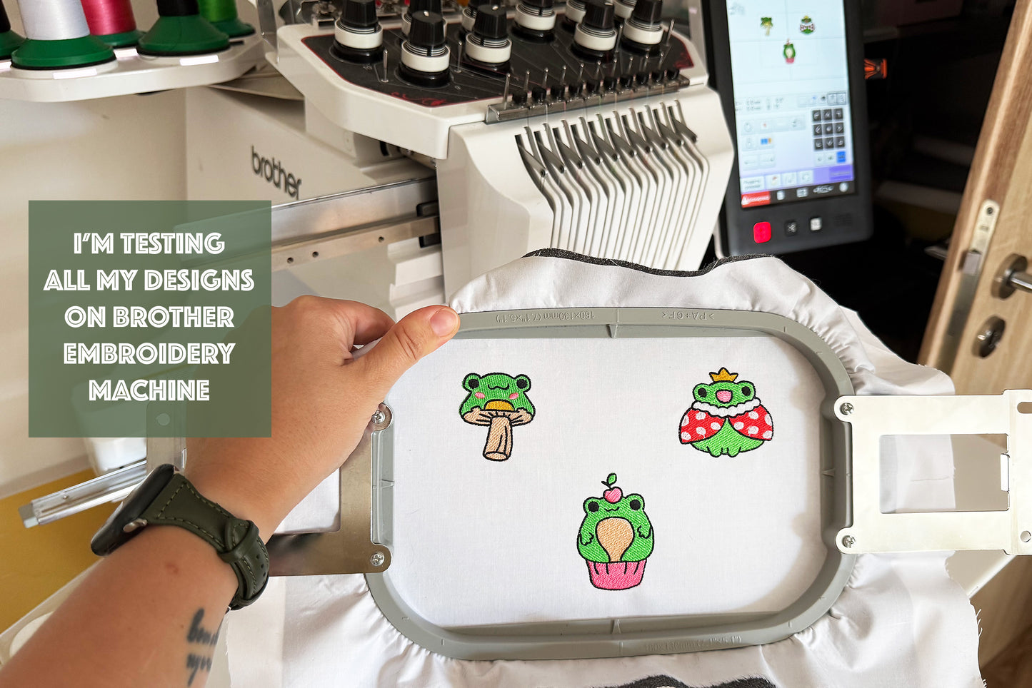 Frog Machine Embroidery Designs Triple Set