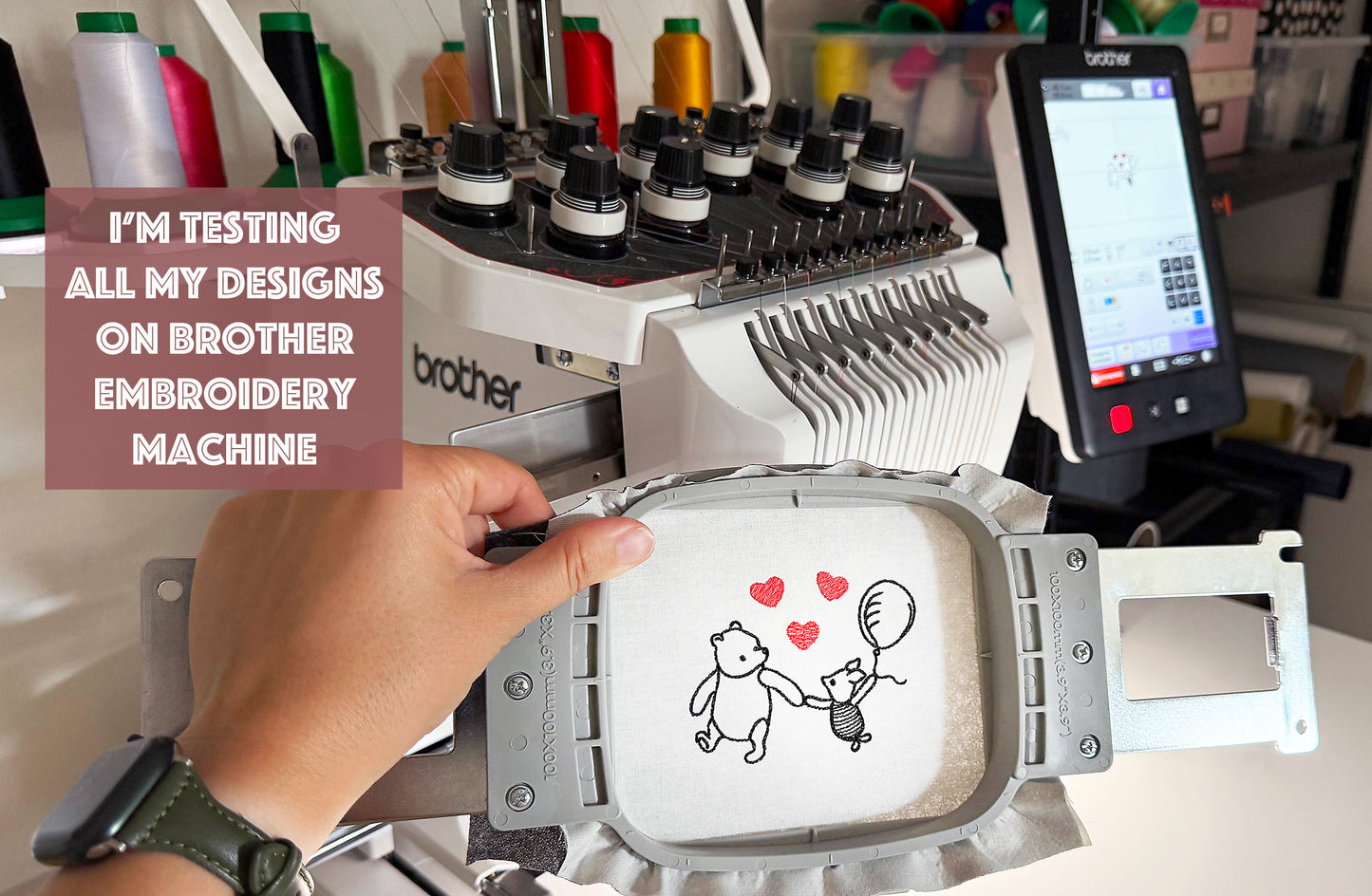 Winnie and Piglet Machine Embroidery Design
