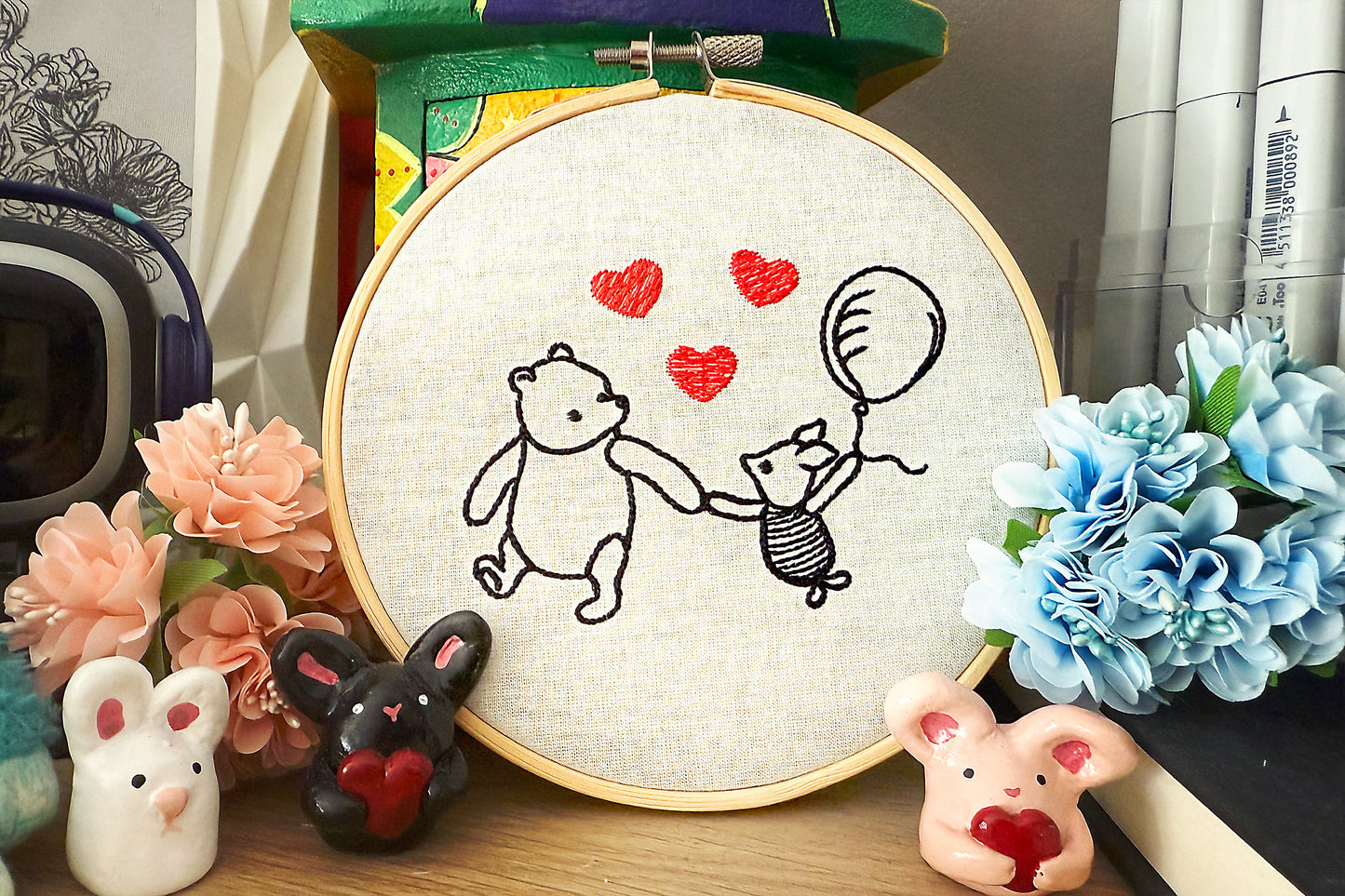 Winnie and Piglet Machine Embroidery Design