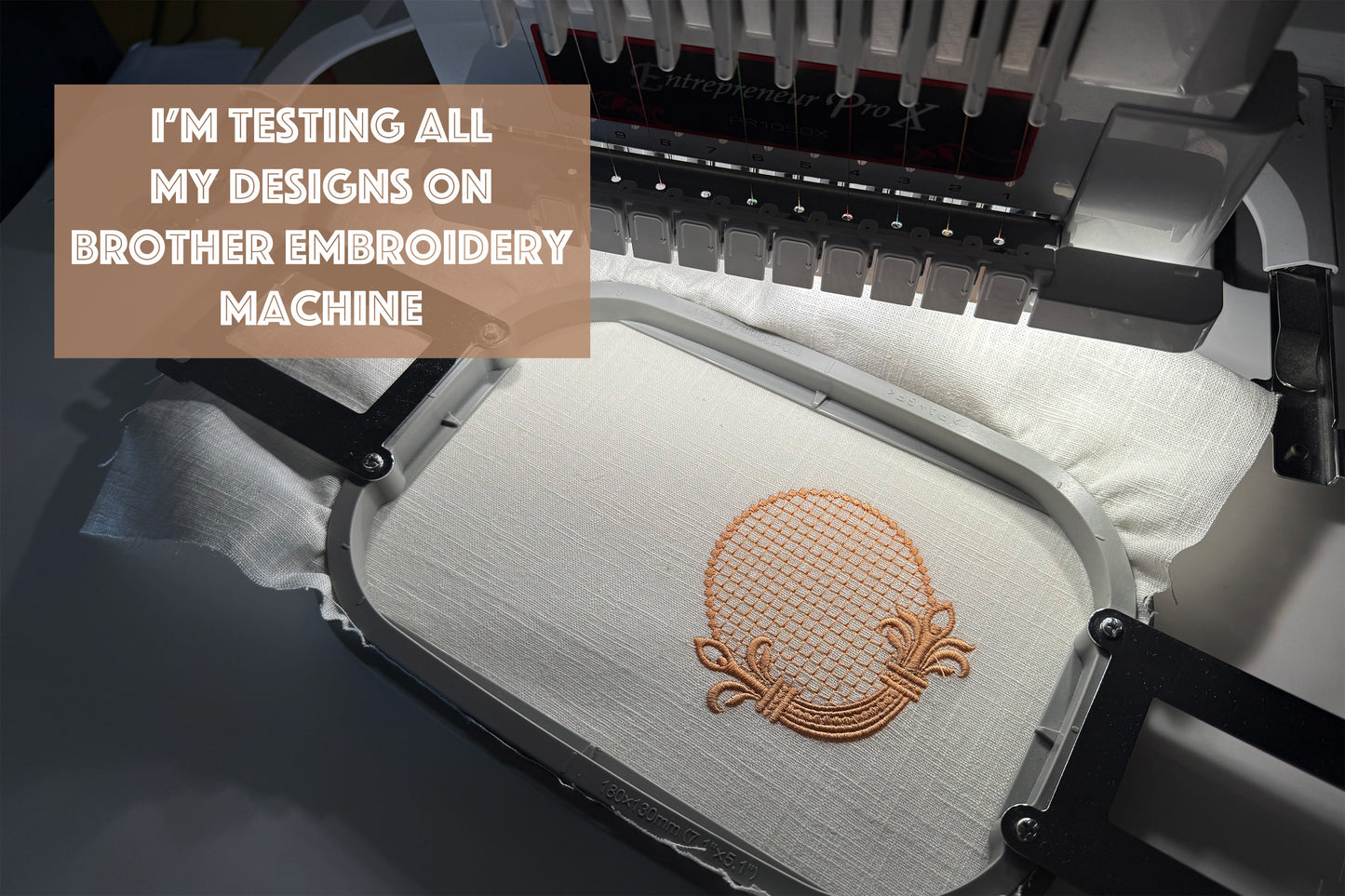 Decorative frame machine embroidery design in 3 sizes