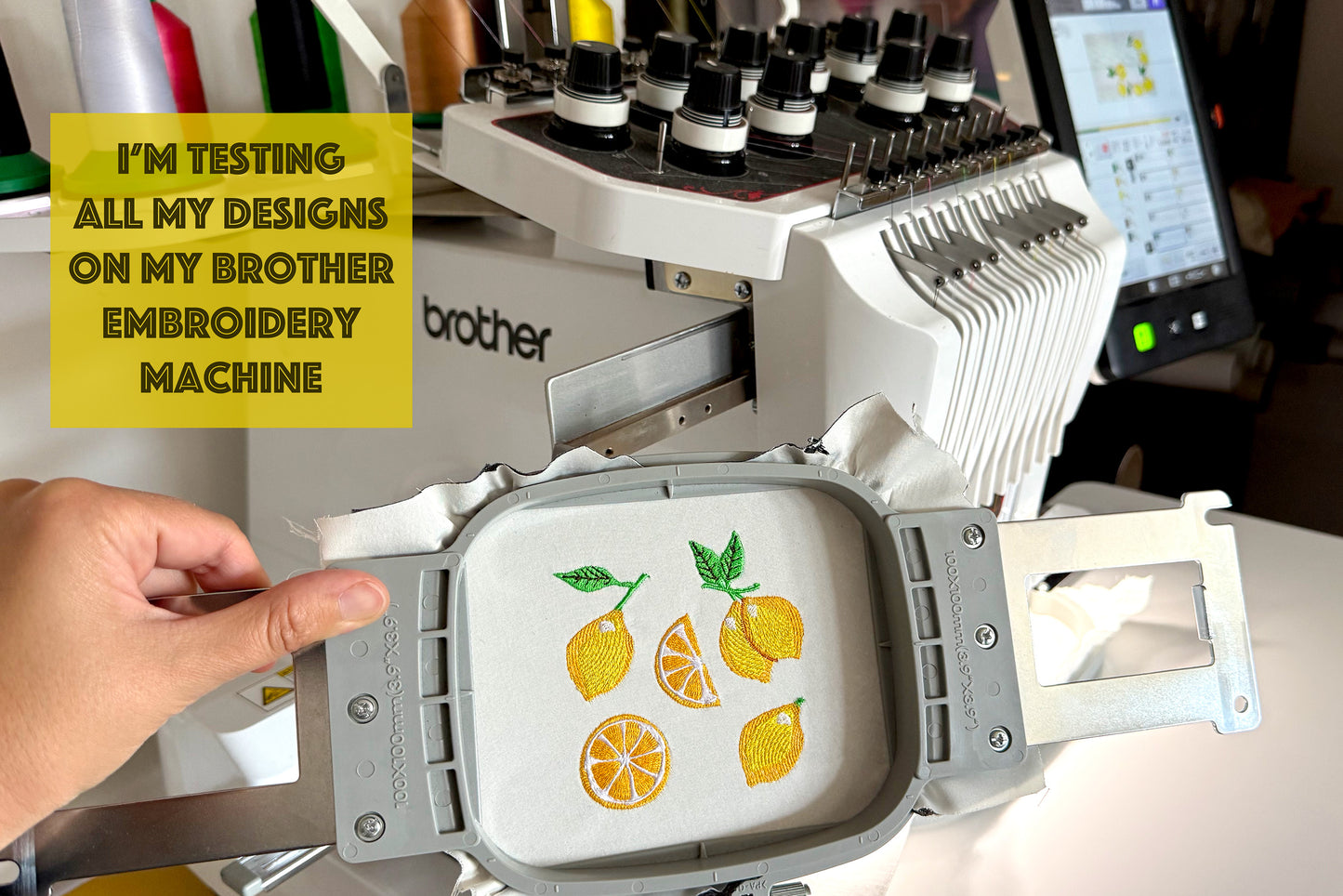 Summer lemons machine embroidery bundle (5 designs)
