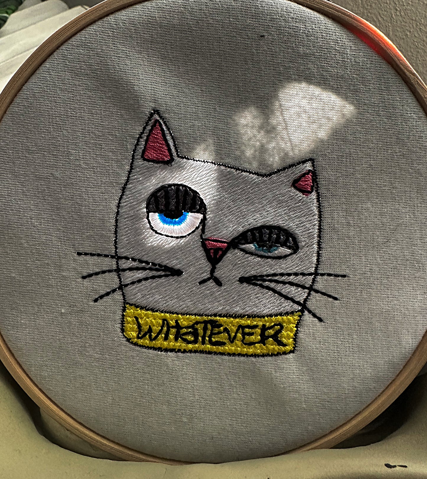 Whatever cat machine embroidery design