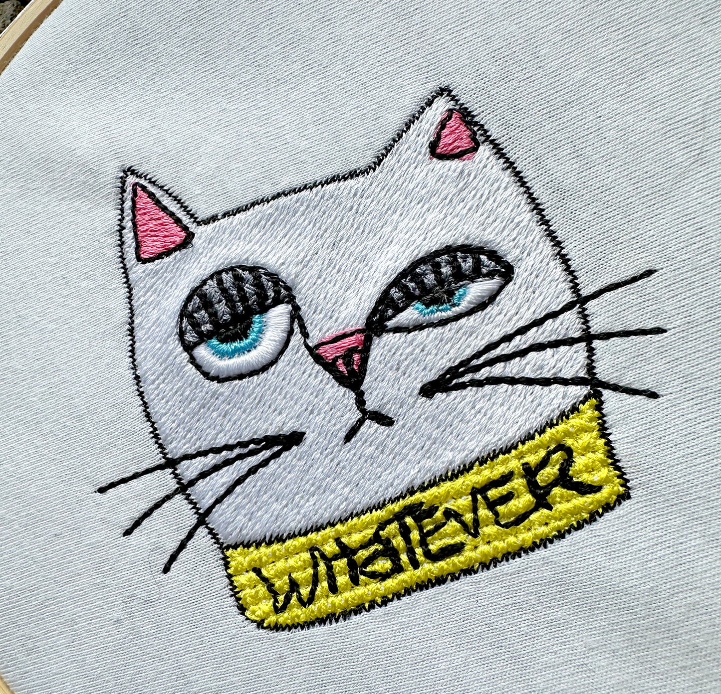 Whatever cat machine embroidery design