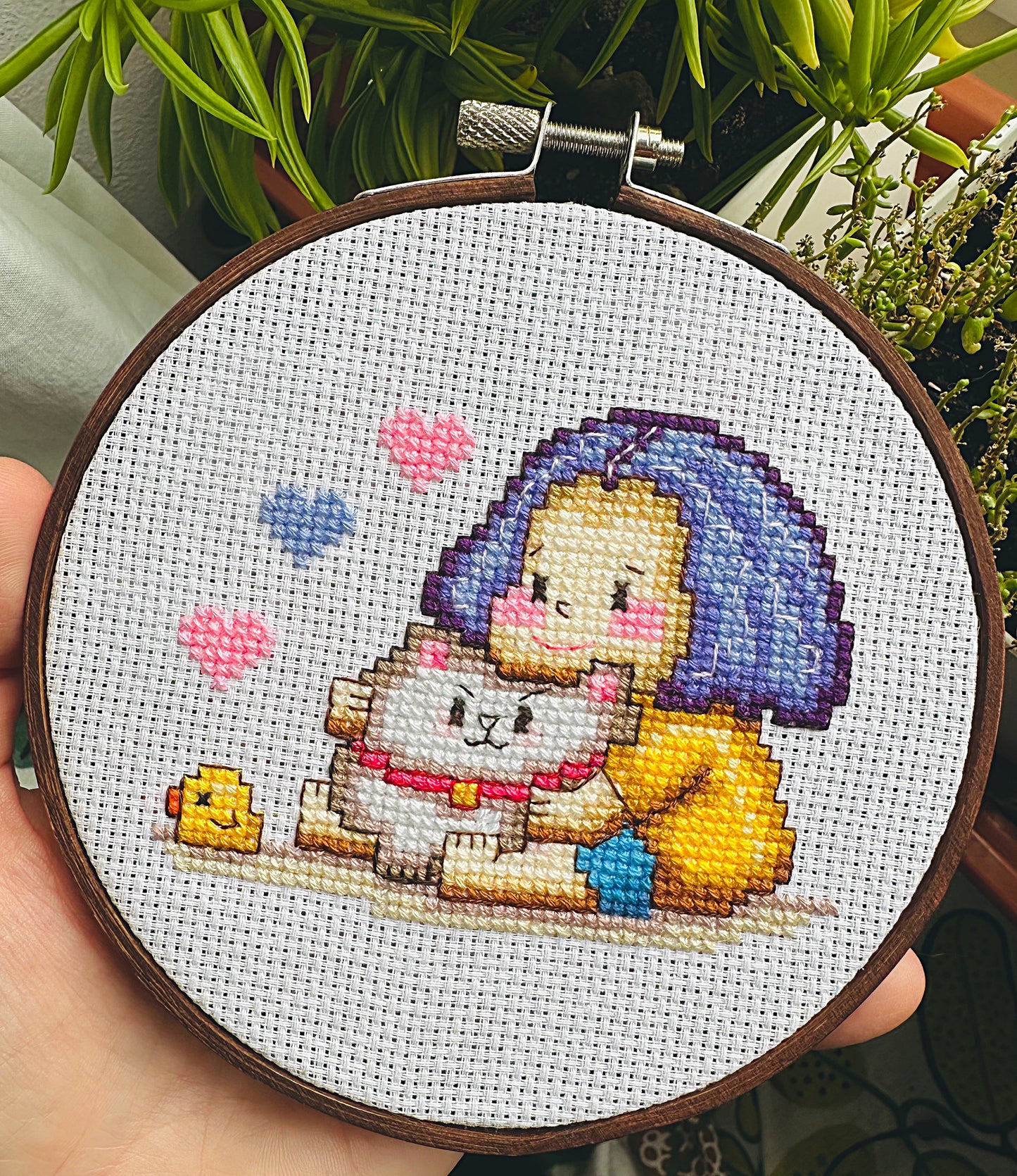 Cute little girl with her puppy DIGITAL PDF pattern