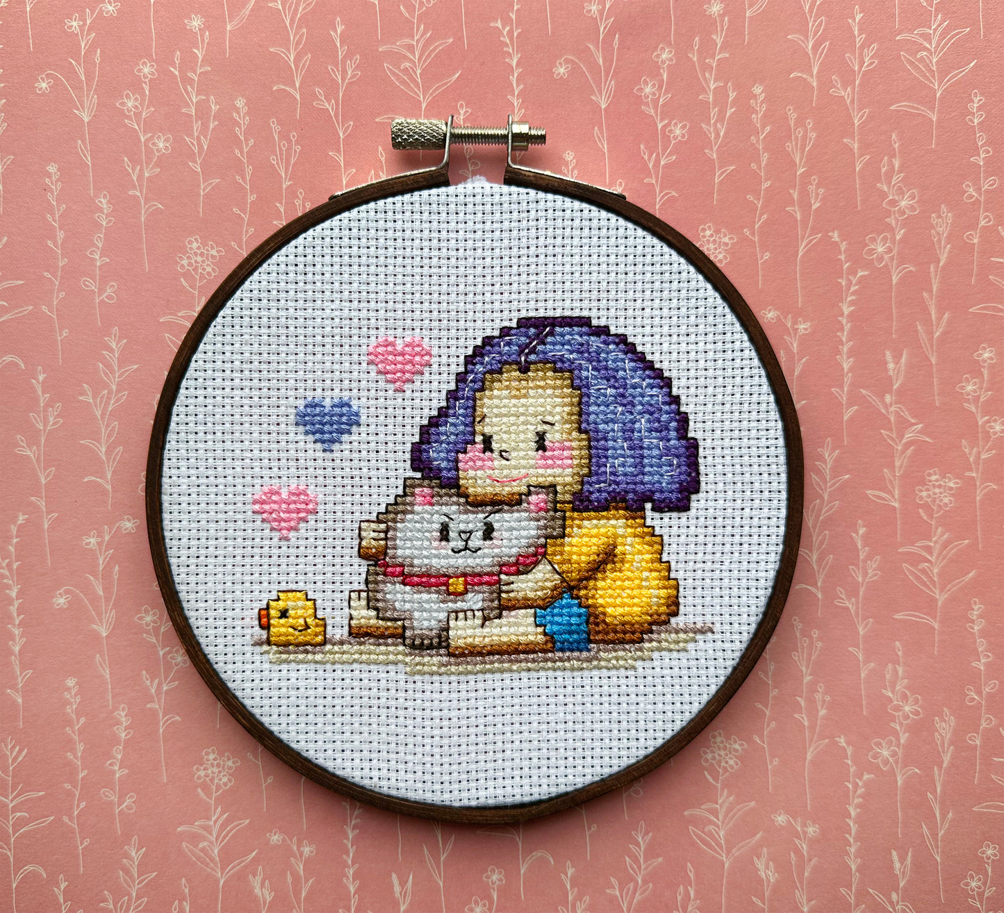 Cute little girl with her puppy DIGITAL PDF pattern