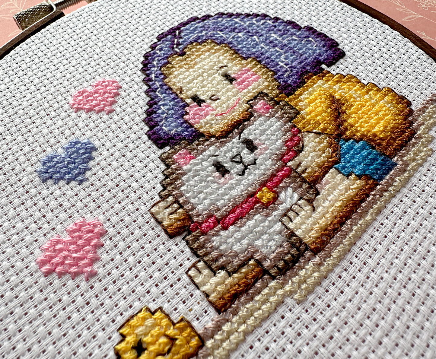 Cute little girl with her puppy DIGITAL PDF pattern