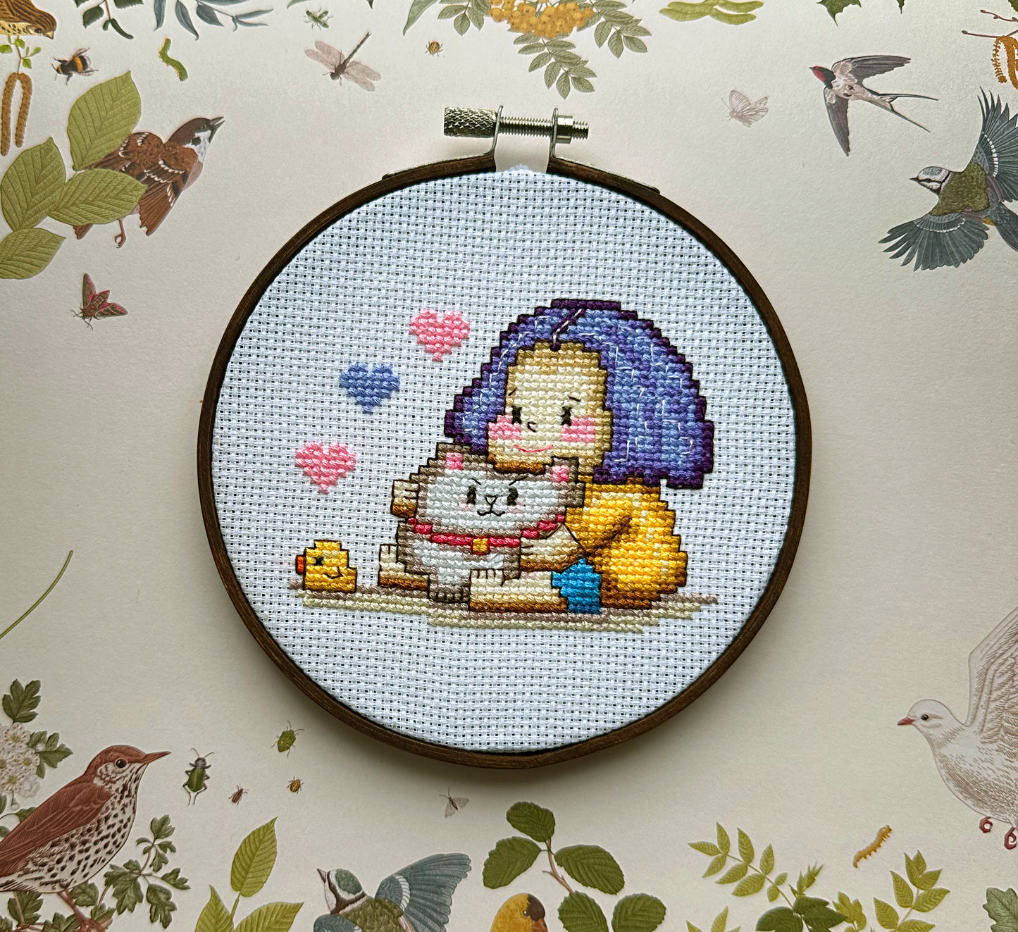 Cute little girl with her puppy DIGITAL PDF pattern