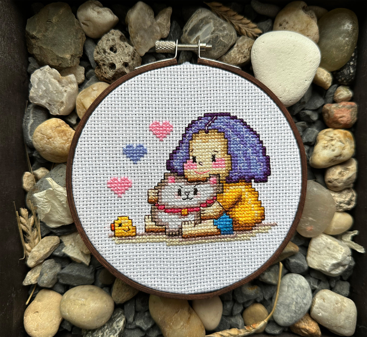Cute little girl with her puppy DIGITAL PDF pattern