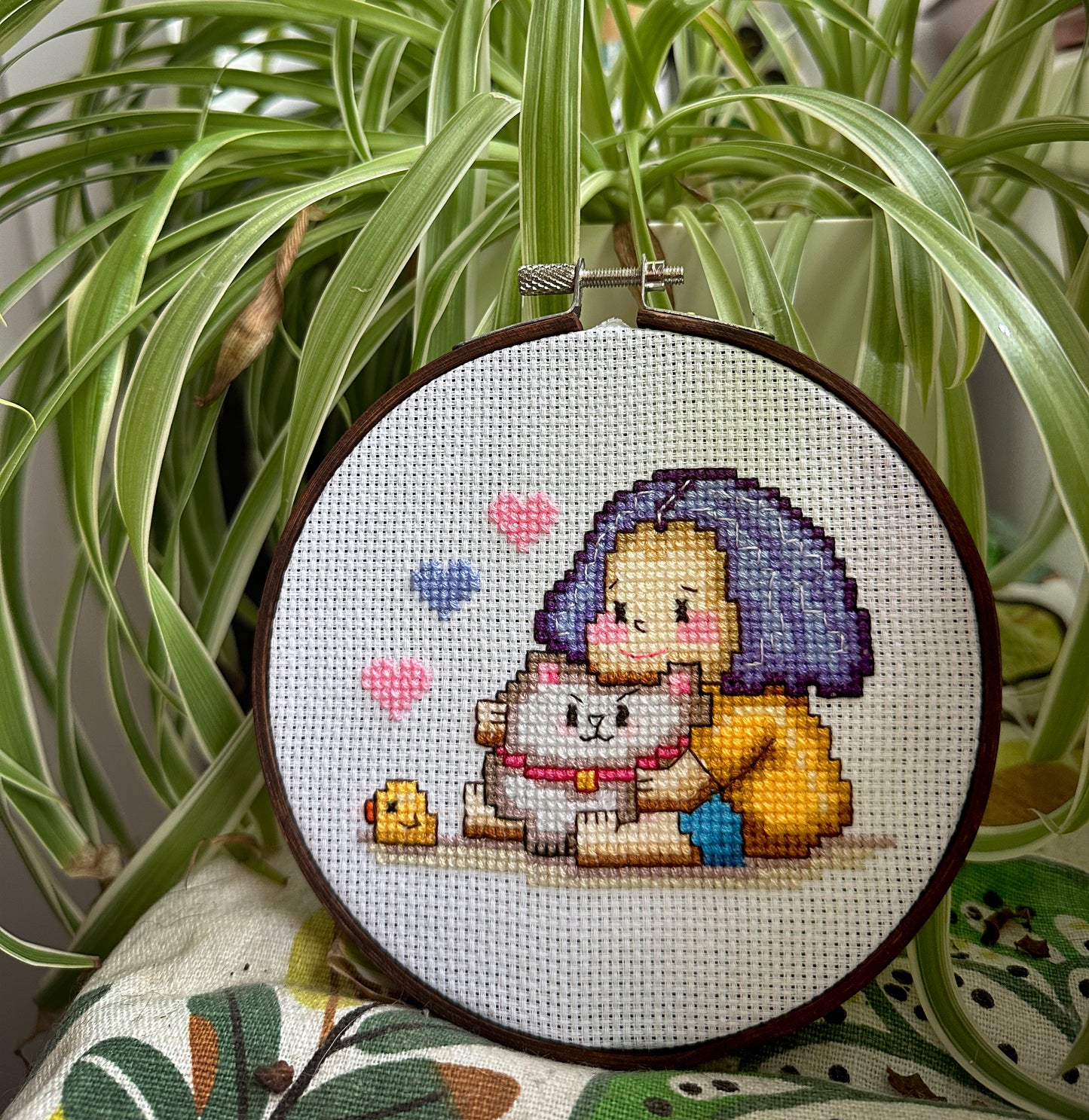 Cute little girl with her puppy DIGITAL PDF pattern