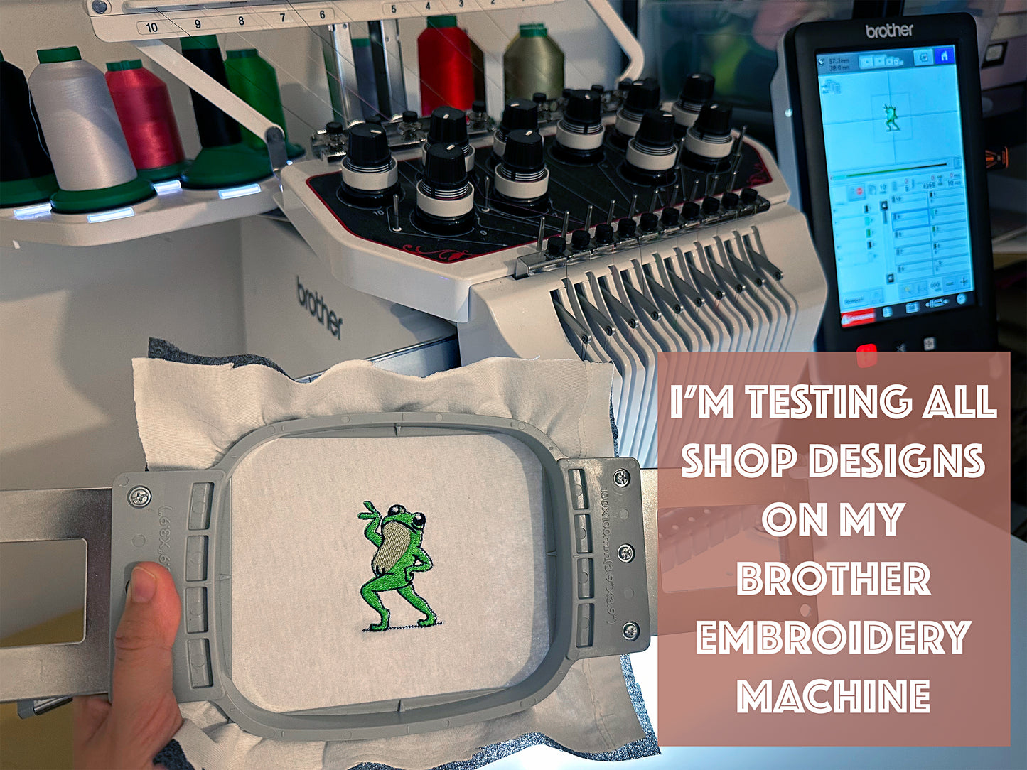Groovy Frog machine embroidery design file for instant download