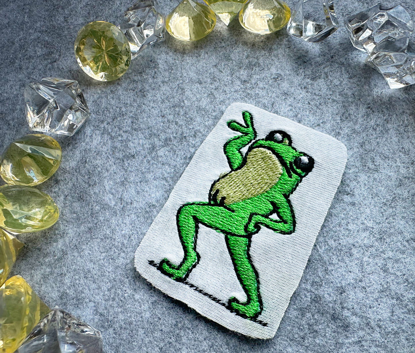 Groovy Frog machine embroidery design file for instant download
