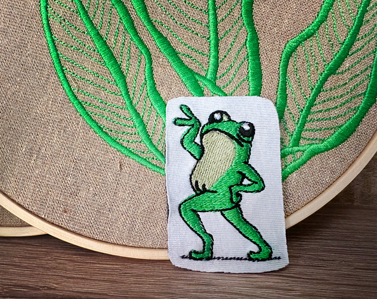 Groovy Frog machine embroidery design file for instant download