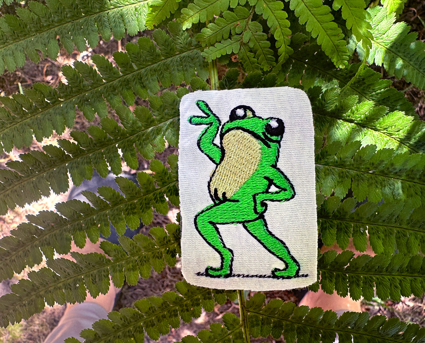 Groovy Frog machine embroidery design file for instant download