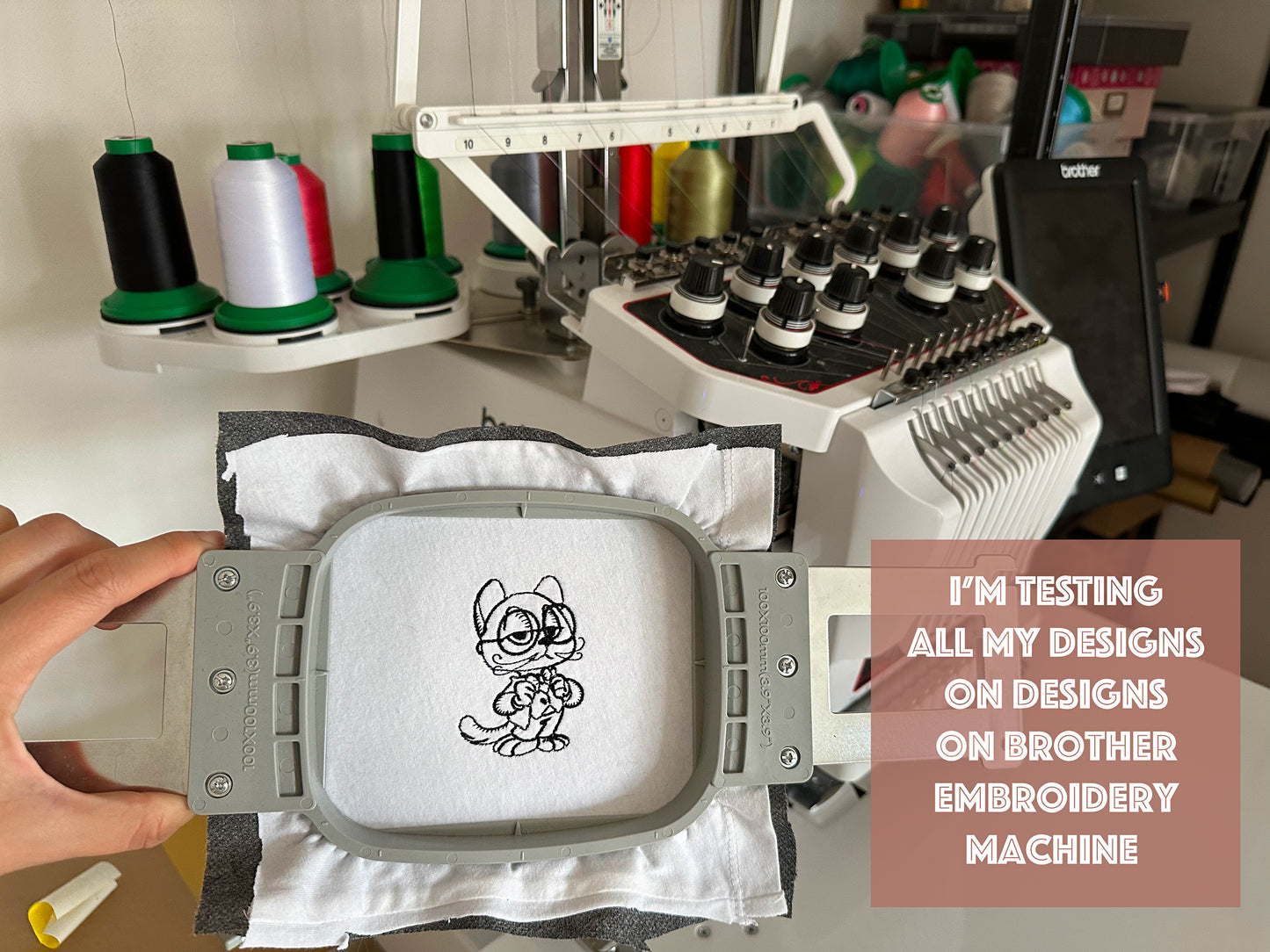 Mr Cat funny machine embroidery design