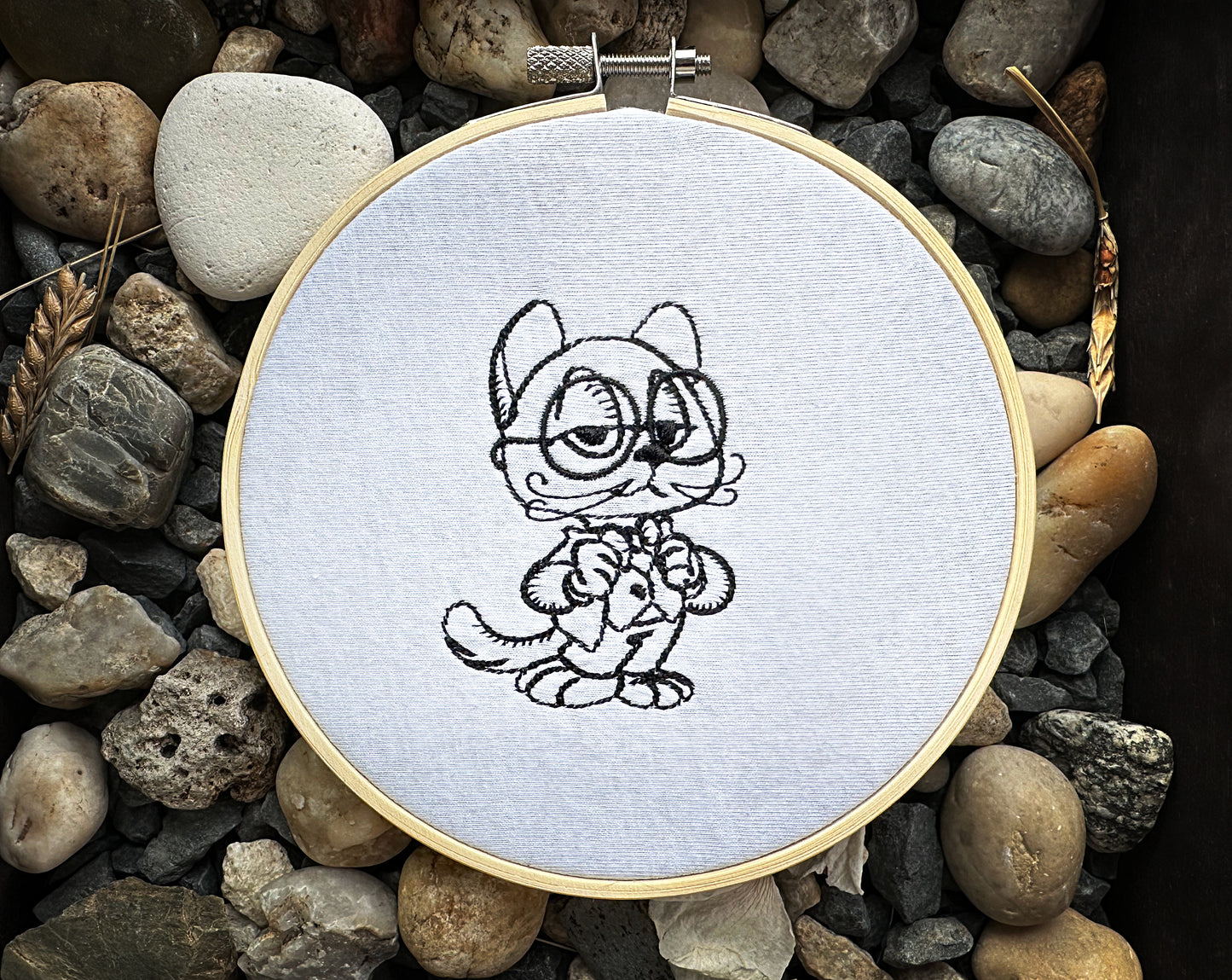 Mr Cat funny machine embroidery design
