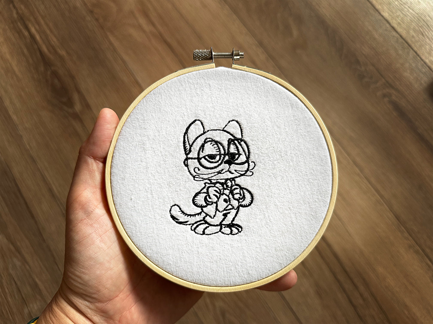 Mr Cat funny machine embroidery design