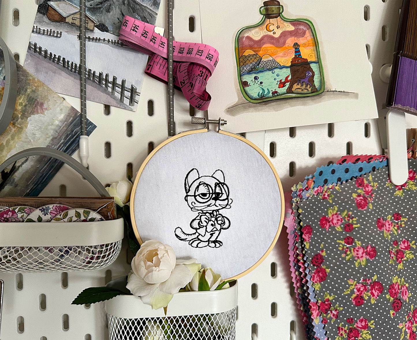 Mr Cat funny machine embroidery design