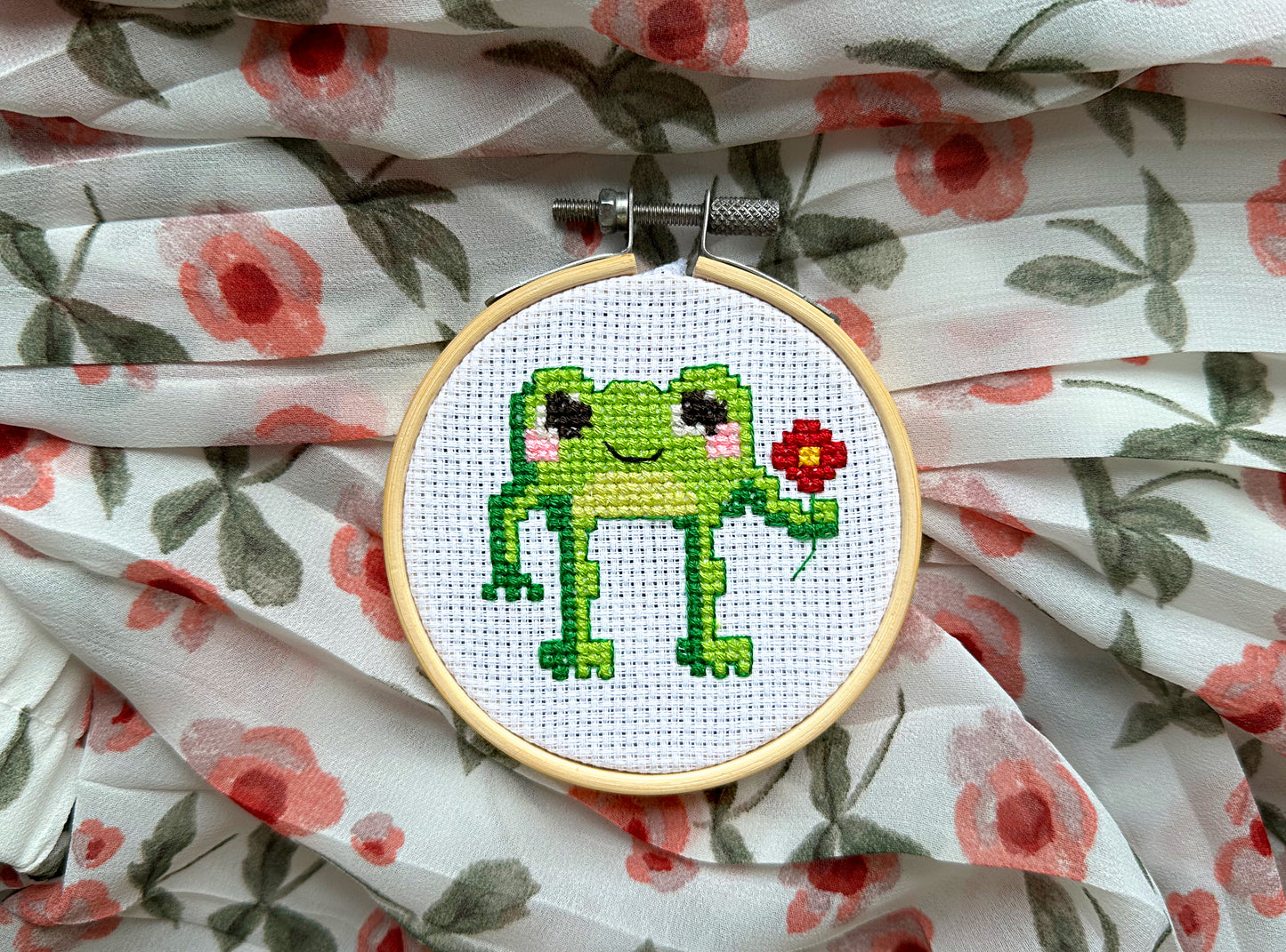 Little frog cross-stitch PDF pattern