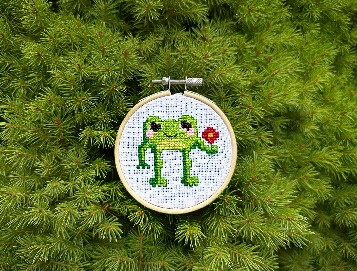 Little frog cross-stitch PDF pattern