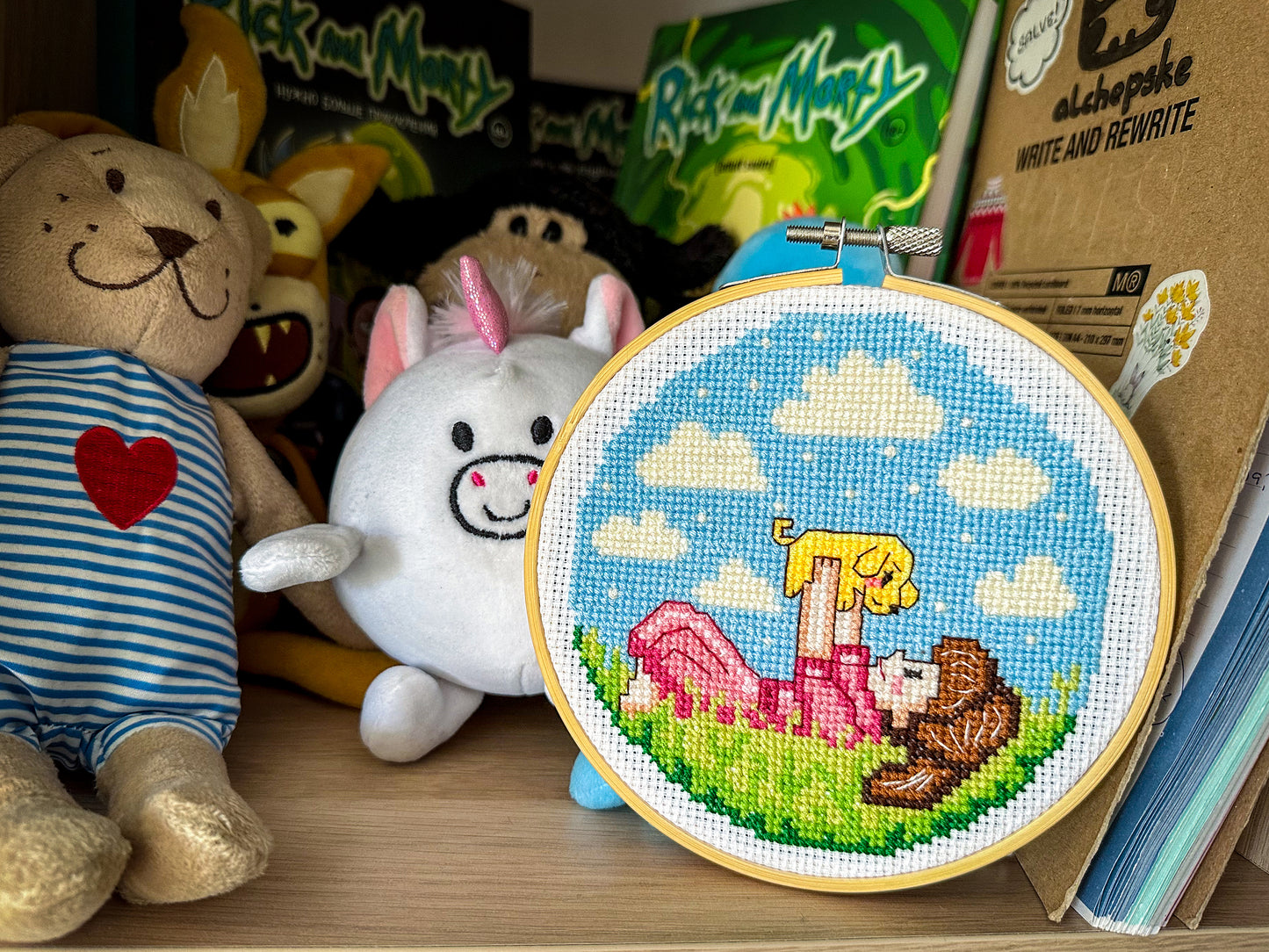 Little girl with puppy DIGITAL PDF pattern for cross-stitch embroidery