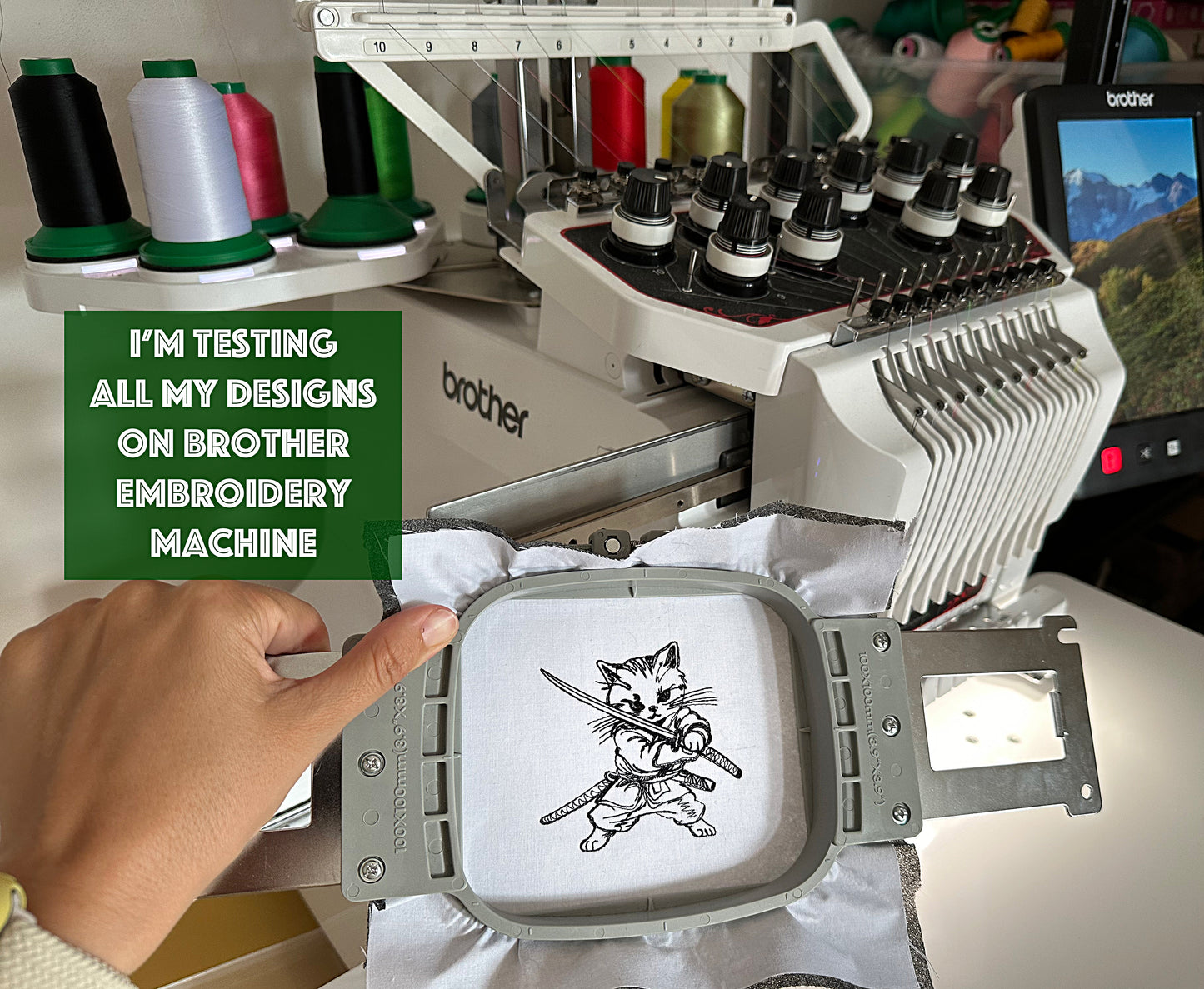 Little Samurai Cat Machine Embroidery design