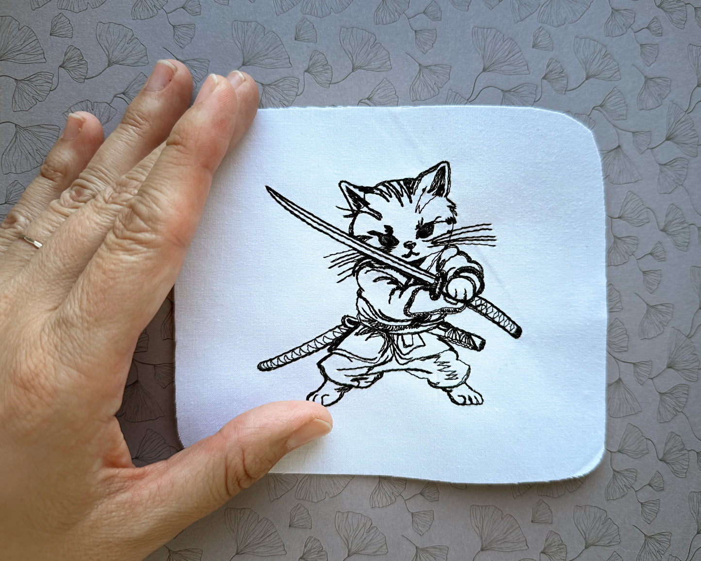 Little Samurai Cat Machine Embroidery design