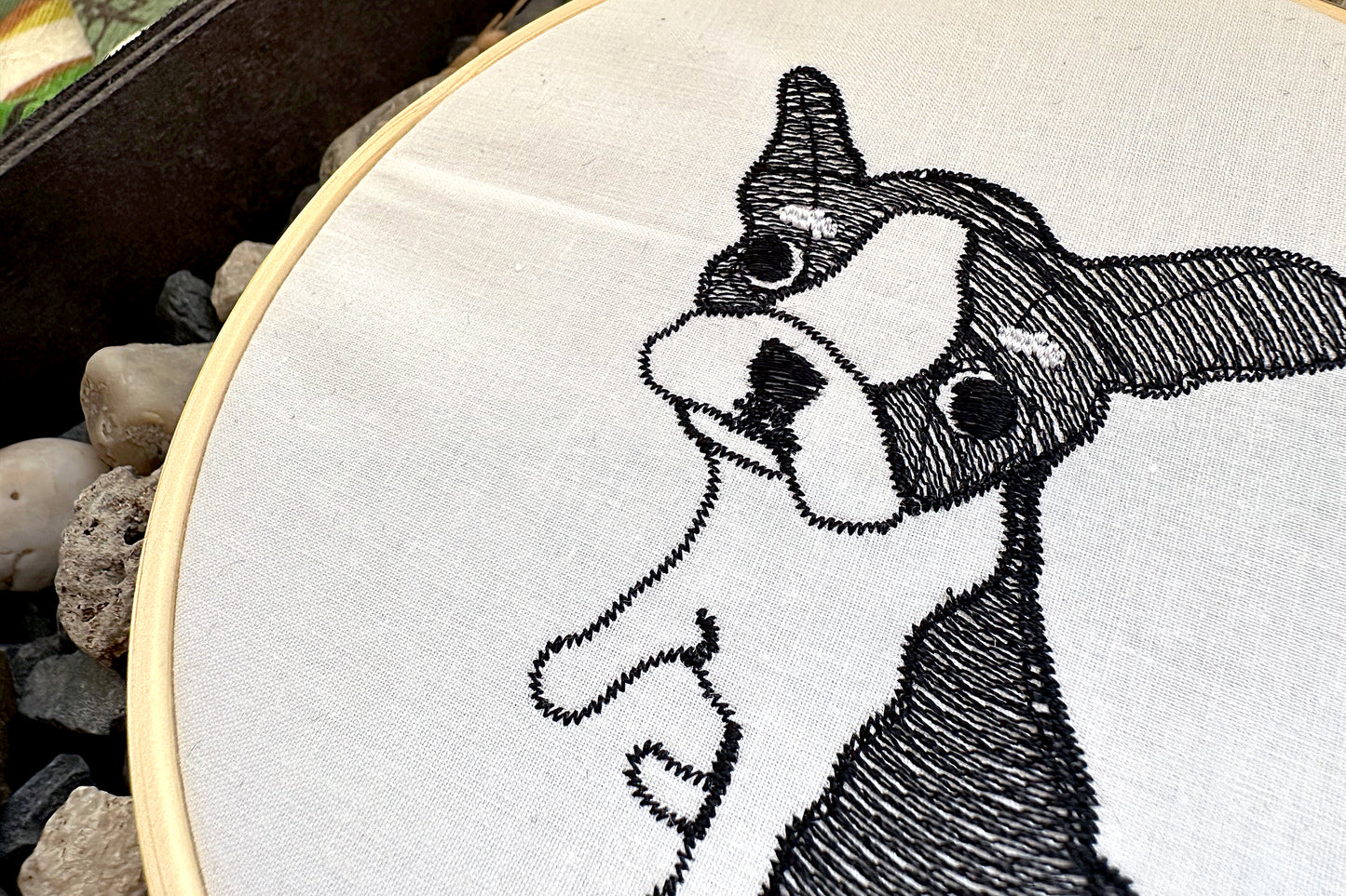 Little French bulldog puppy machine embroidery design