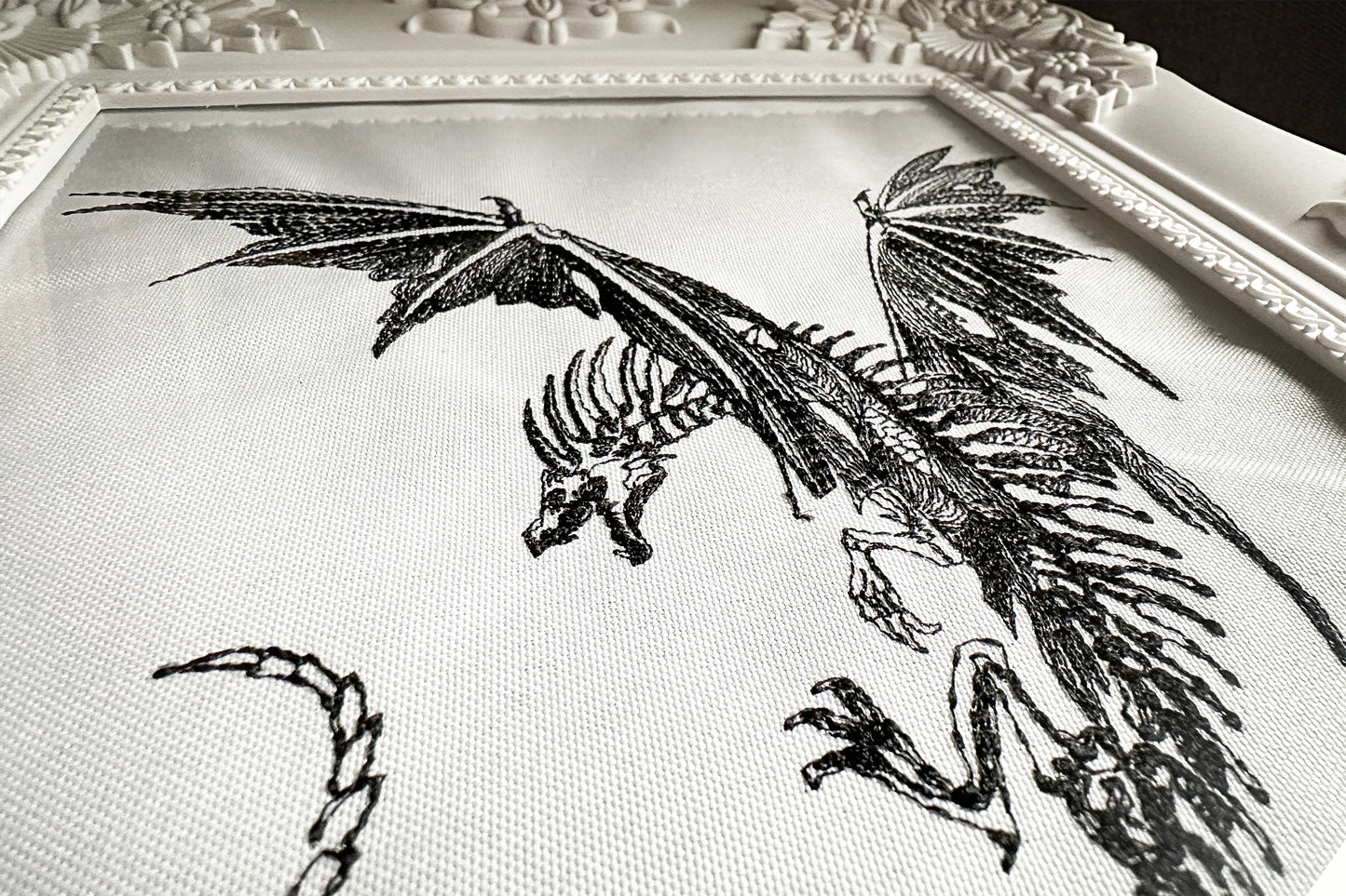 Gothic dragon machine embroidery design