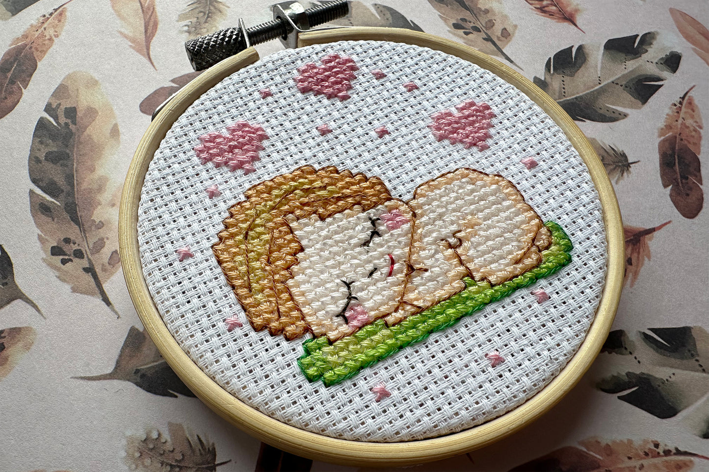 Sleeping newborn cross stitch PDF pattern