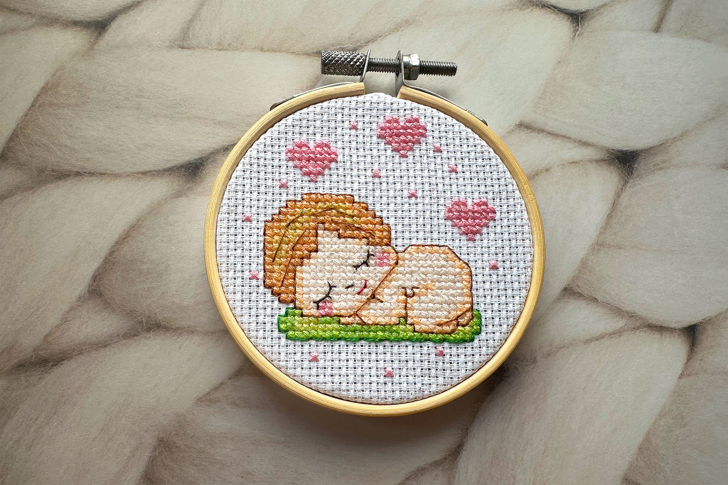 Sleeping newborn cross stitch PDF pattern