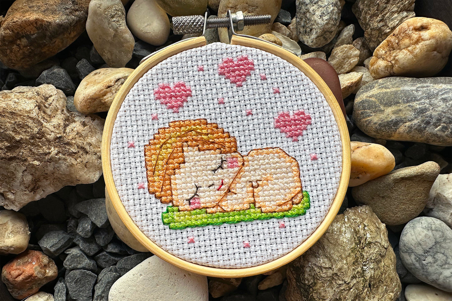 Sleeping newborn cross stitch PDF pattern