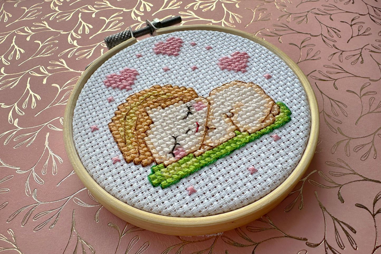 Sleeping newborn cross stitch PDF pattern