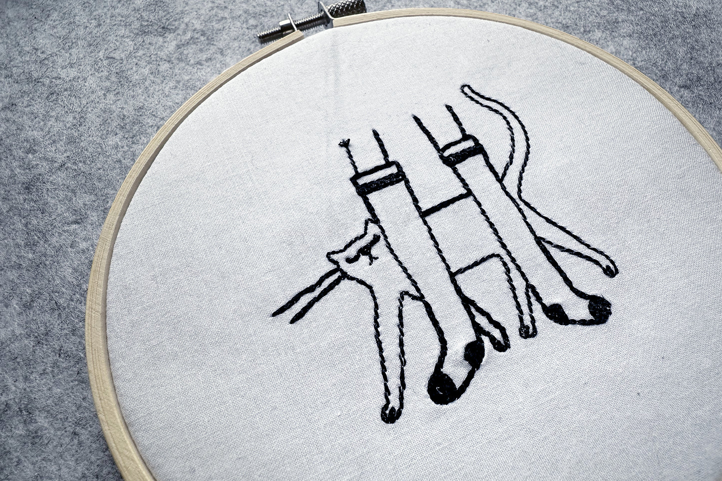 Sweet cat machine embroidery design