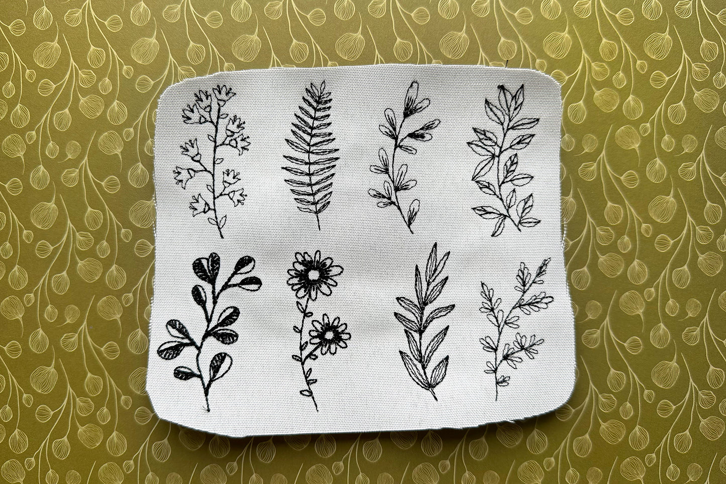 Floral set 8 pc machine embroidery
