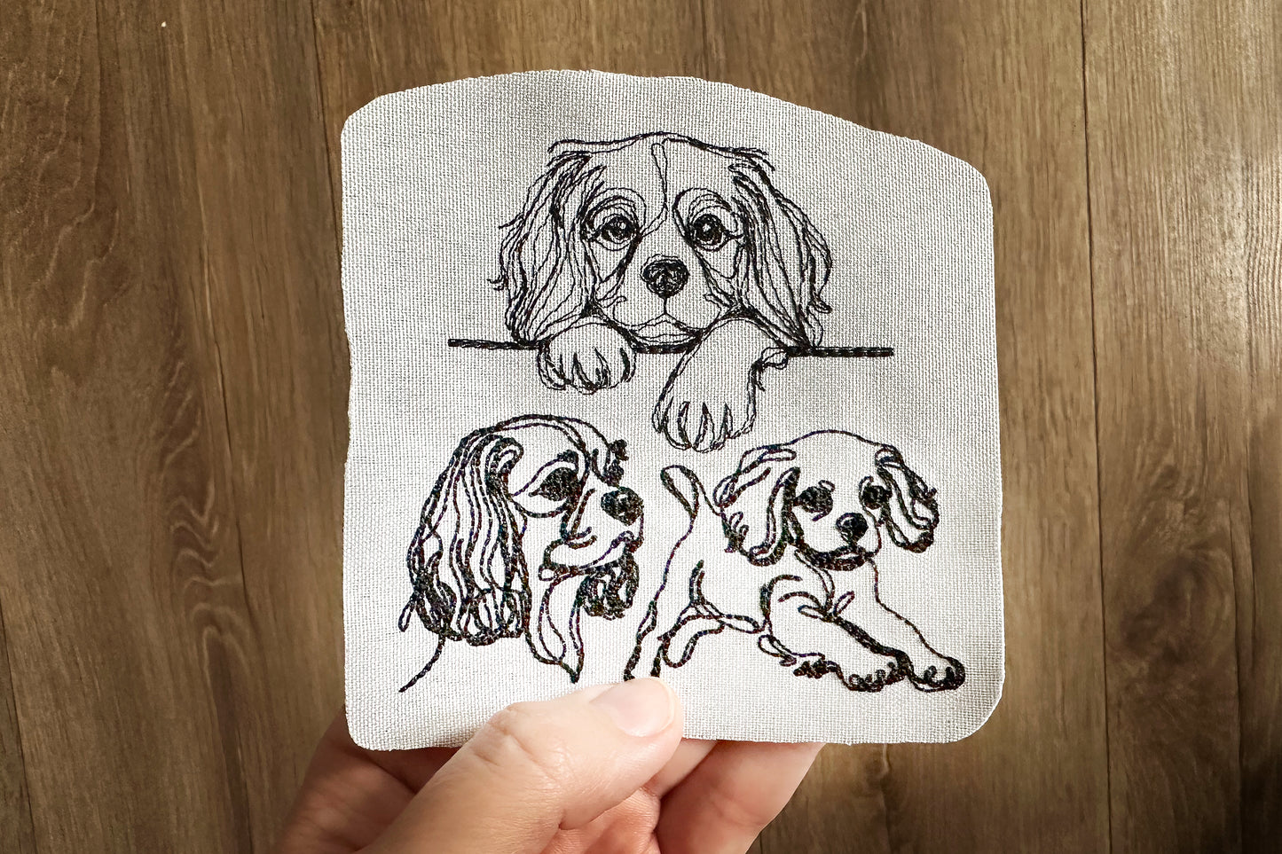 King Charles spaniel machine embroidery design