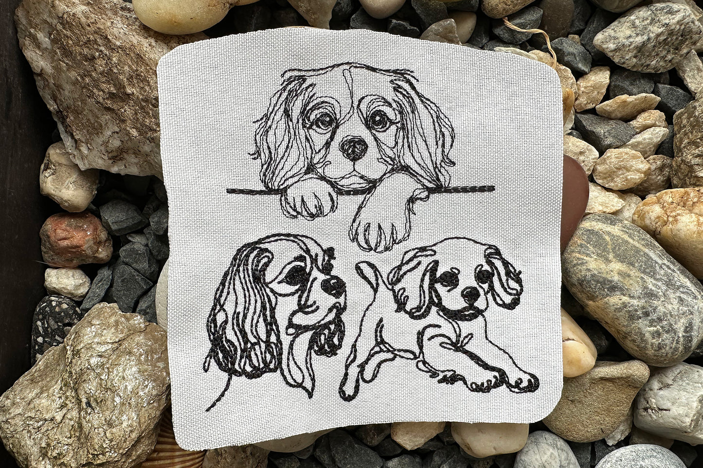 King Charles spaniel machine embroidery design