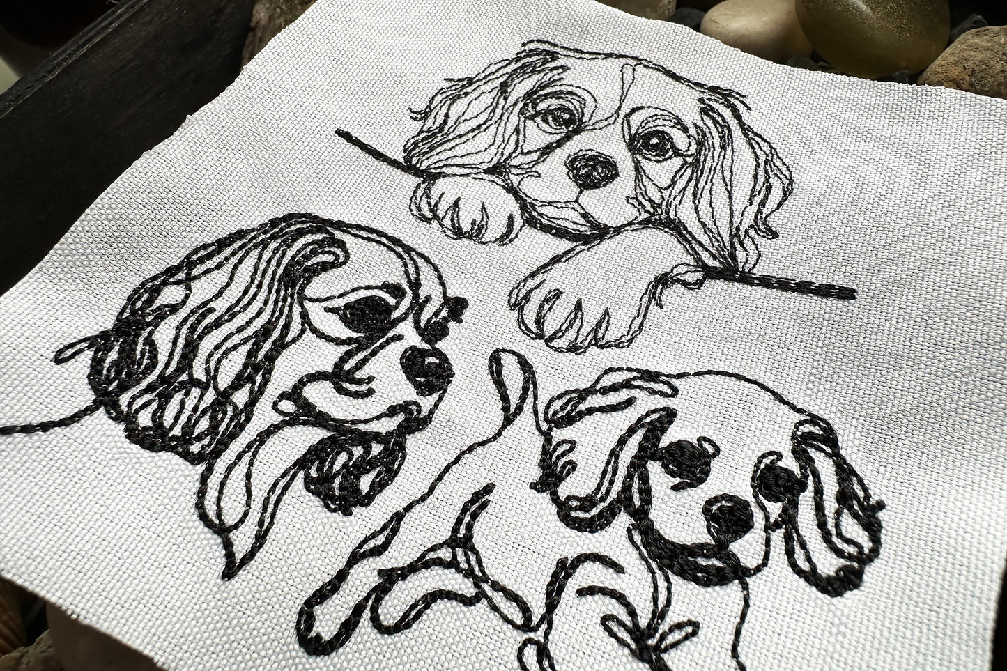 King Charles spaniel machine embroidery design
