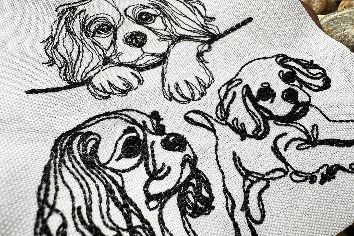 King Charles spaniel machine embroidery design