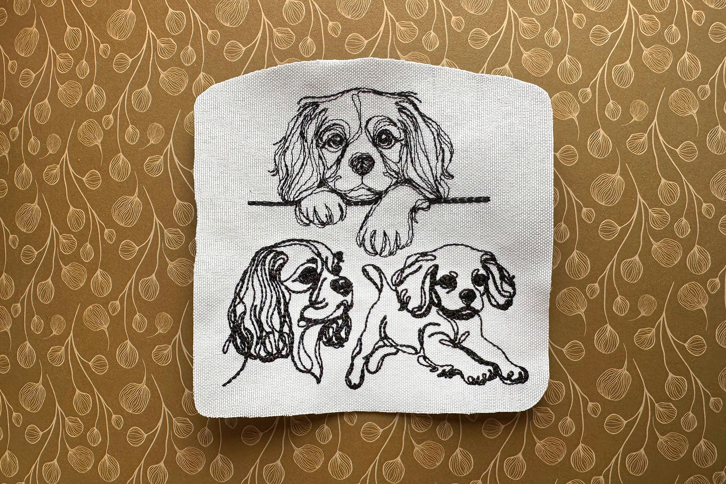 King Charles spaniel machine embroidery design