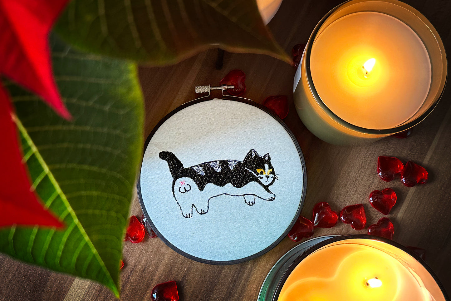 Fat cat machine embroidery design