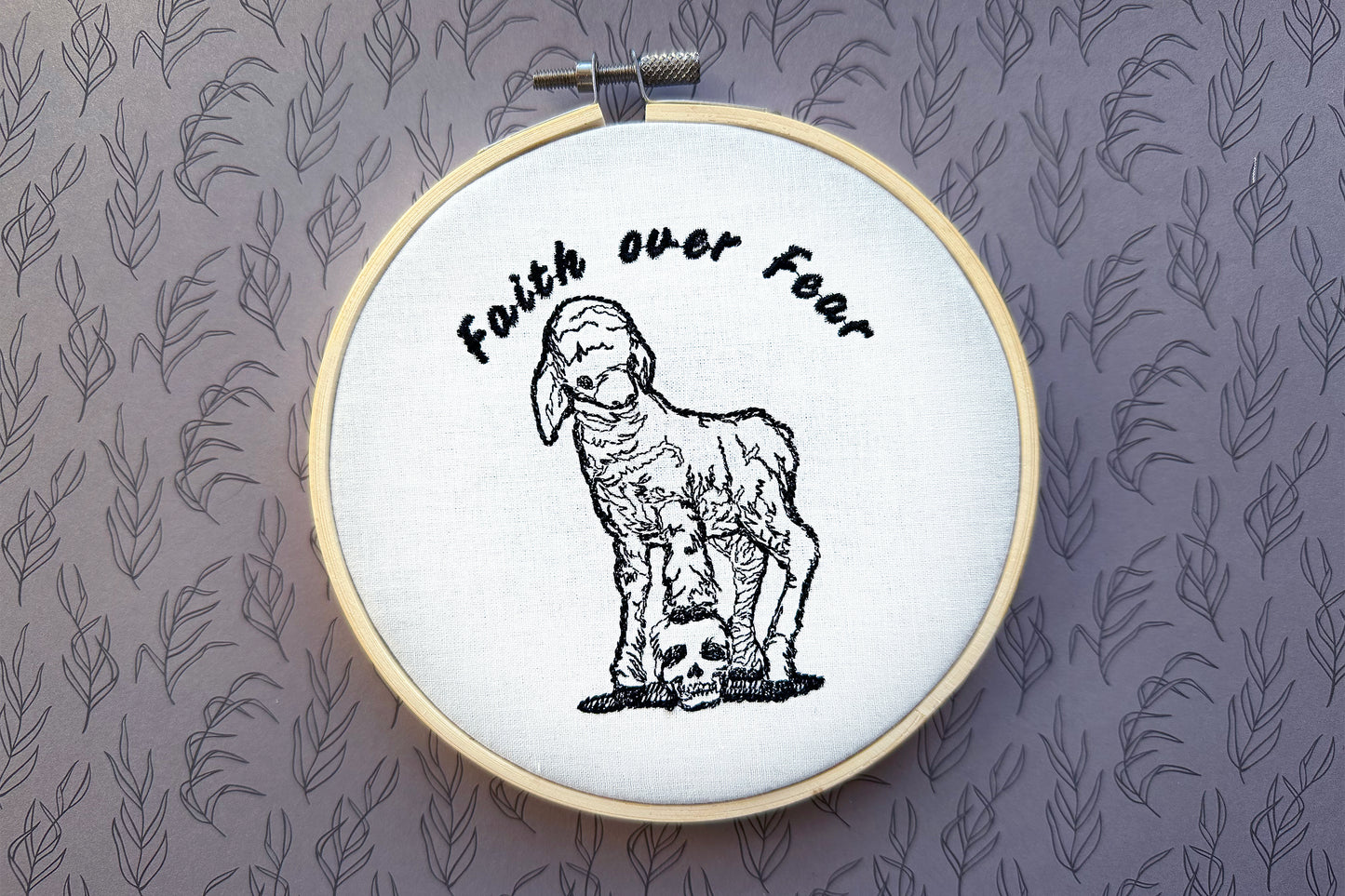 Faith over fear machine embroidery design
